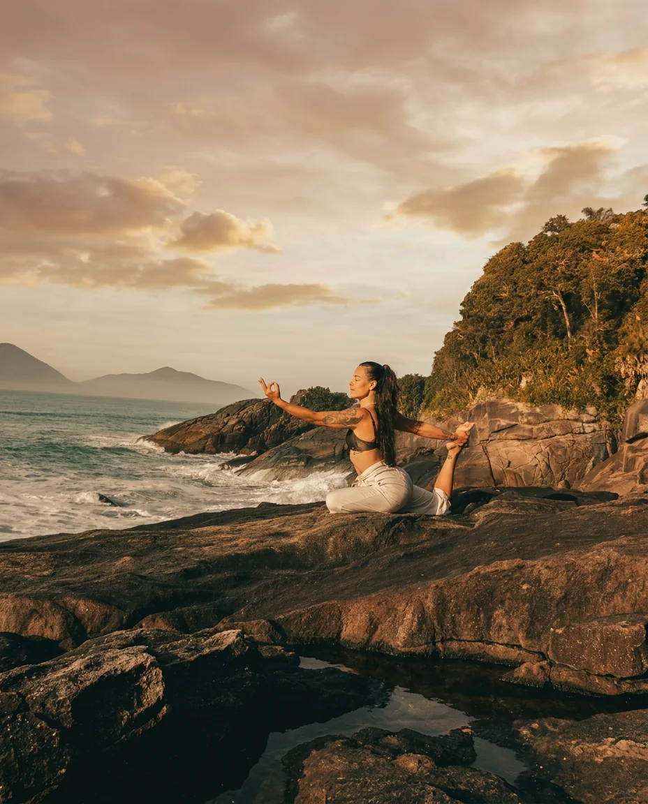 Prática de yoga conduzida com profundidade